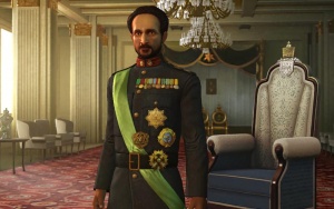 Haile Selassie im 3D-Diplomatiebildschirm