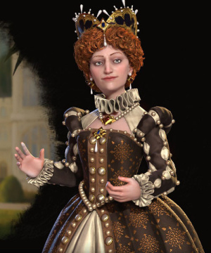 Elizabeth I. im 3D-Diplomatiebildschirm