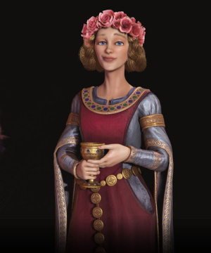 Eleonore von Aquitanien im 3D-Diplomatiebildschirm