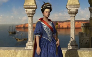 Maria I. im 3D-Diplomatiebildschirm
