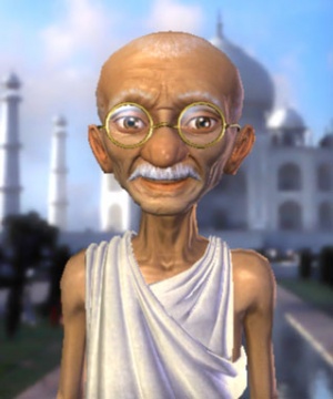 Gandhi im 3D-Diplomatiebildschirm
